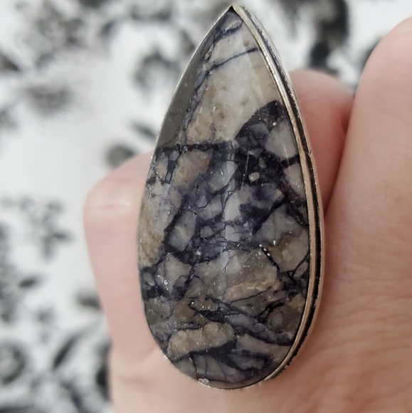 New Oversized Picasso Jasper 925 Silver Ring. - Picture 2 of 7